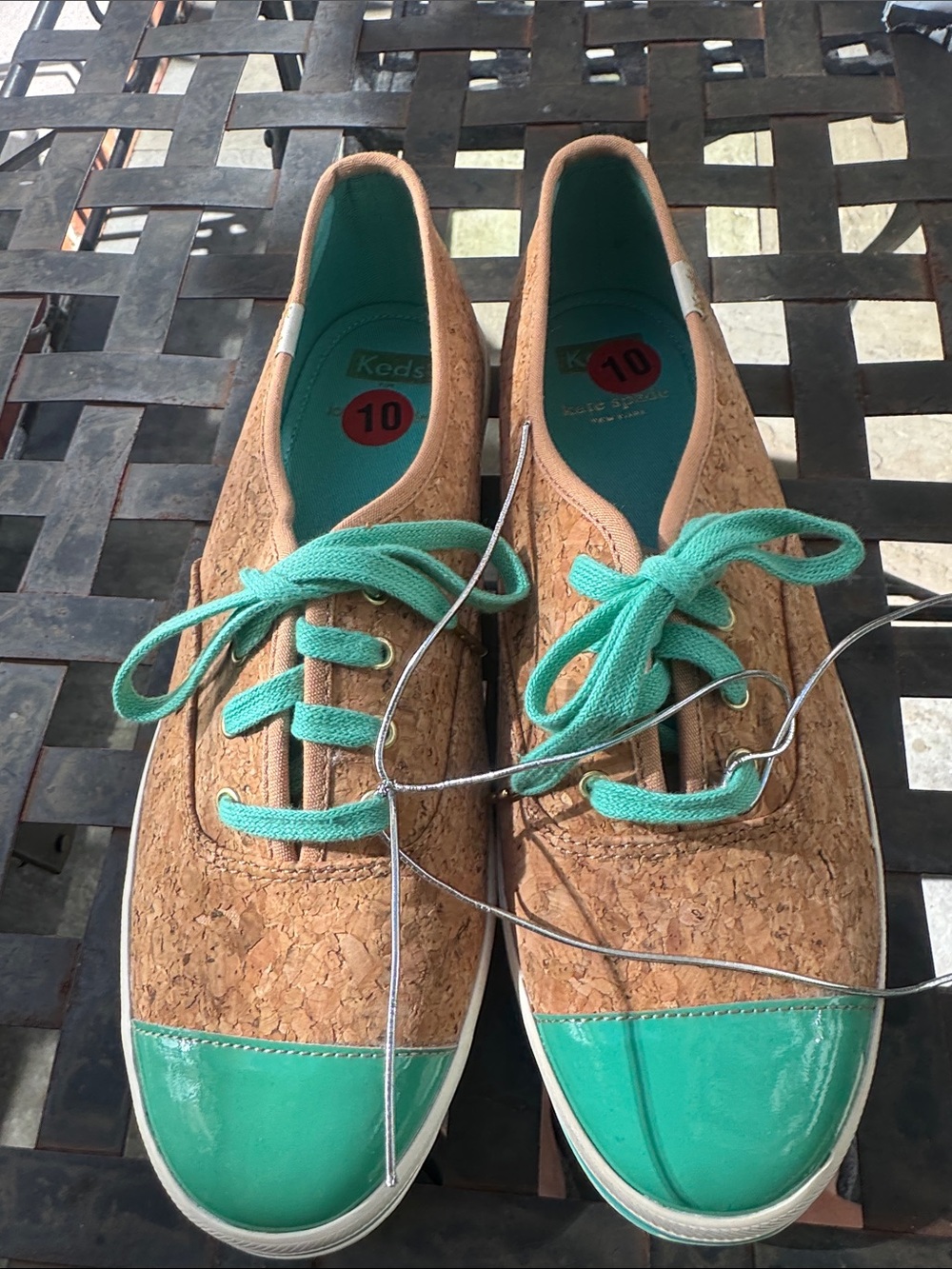 Keds Kate spade Cork Lace-Up Sneakers with Teal Accents